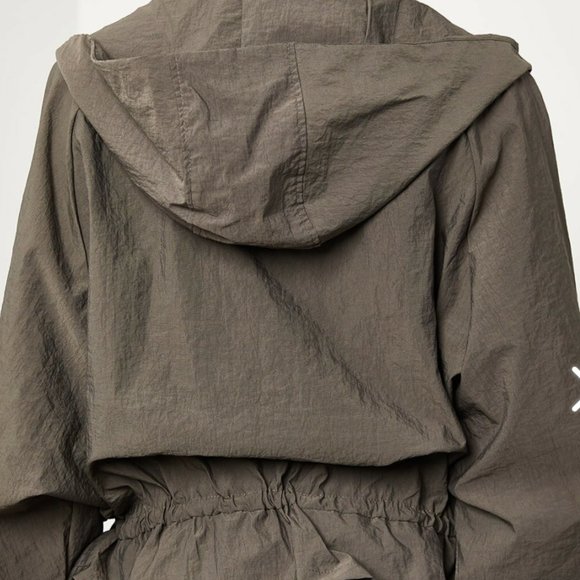 Gray Bat Raincoat with Drawstring Waist - Picture 7 of 12